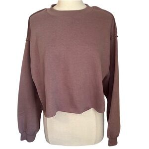 Amazhiyu Lavender cropped silhouette, drop shoulders Sweatshirt Size XXL